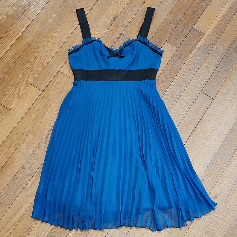 Y2k Babydoll Midi Dress Blue Medium